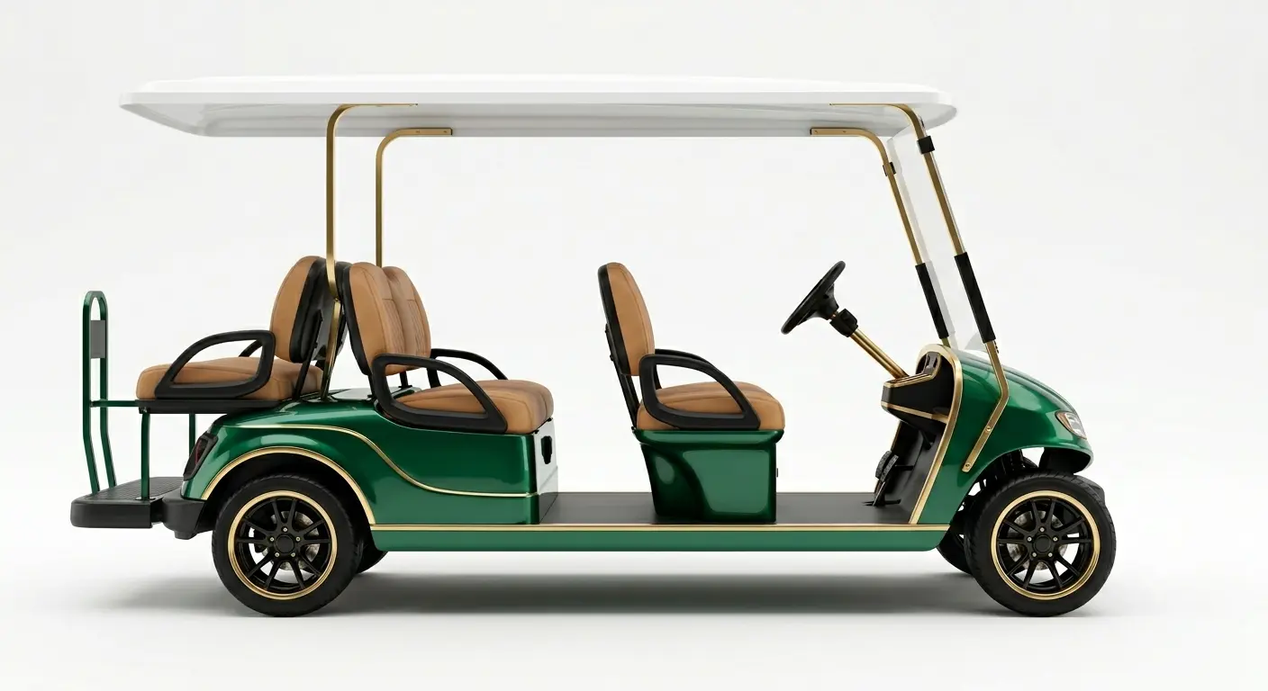 luxury 6-seater stretched electric golf cart Medium luxury electric golf cart for 4-5 passengers Rome private tour